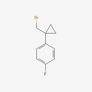 molecular formula C10H10BrF B8477438 1-(1-(Bromomethyl)cyclopropyl)-4-fluorobenzene 