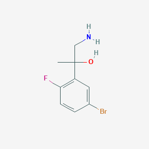 molecular formula C9H11BrFNO B8477451 1-Amino-2-(5-bromo-2-fluorophenyl)propan-2-ol 