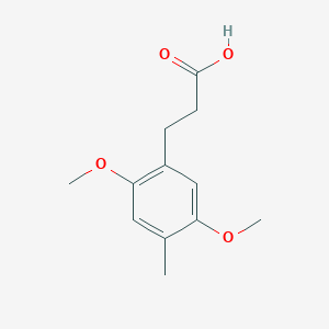 molecular formula C12H16O4 B8477495 2,5-Dimethoxy-4-methylbenzenepropanoic acid CAS No. 32177-00-7