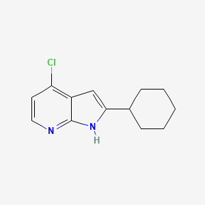 molecular formula C13H15ClN2 B8477497 4-Chloro-2-cyclohexyl-1H-pyrrolo[2,3-b]pyridine 