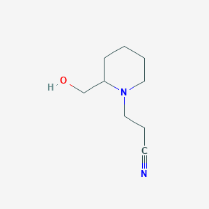 molecular formula C9H16N2O B8477506 3-(2-Hydroxymethylpiperidin-1-yl)propionitrile 