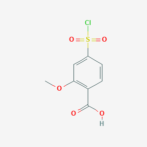 molecular formula C8H7ClO5S B8477543 2-Methoxy-4-chlorosulfonyl-benzoic acid 