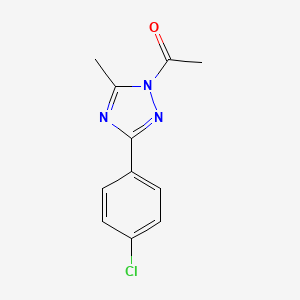 molecular formula C11H10ClN3O B8477575 1H-1,2,4-Triazole, 1-acetyl-3-(p-chlorophenyl)-5-methyl- CAS No. 66492-64-6