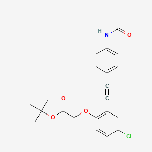 Tert-butyl 2-[2-[2-(4-acetamidophenyl)ethynyl]-4-chlorophenoxy]acetate