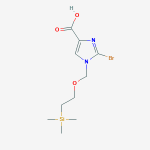molecular formula C10H17BrN2O3Si B8477636 2-Bromo-1-((2-(trimethylsilyl)ethoxy)methyl)-1H-imidazole-4-carboxylic acid 