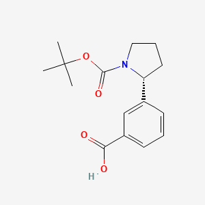 molecular formula C16H21NO4 B8477646 (r)-3-(1-(Tert-butoxycarbonyl)pyrrolidin-2-yl)benzoic acid 