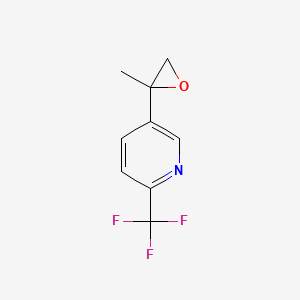 molecular formula C9H8F3NO B8477663 2-(Trifluoromethyl)-5-(2-methyloxiran-2-yl)pyridine 