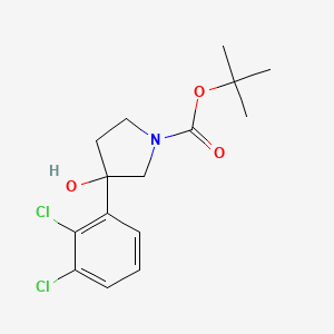 molecular formula C15H19Cl2NO3 B8477725 tert-Butyl 3-(2,3-dichlorophenyl)-3-hydroxypyrrolidin-1-carboxylate 