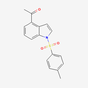 molecular formula C17H15NO3S B8477750 1-(1-tosyl-1H-indol-4-yl)ethanone 
