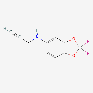 molecular formula C10H7F2NO2 B8477771 1,3-Benzodioxol-5-amine, 2,2-difluoro-N-2-propyn-1-yl- 