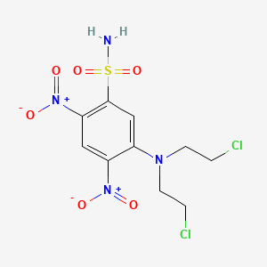 molecular formula C10H12Cl2N4O6S B8477806 2,4-Dinitro-5-[bis(2-chloroethyl)amino]benzenesulfonamide 