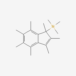 molecular formula C19H30Si B8477946 (1,2,3,4,5,6,7-Heptamethyl-1H-inden-1-yl)(trimethyl)silane CAS No. 159853-29-9
