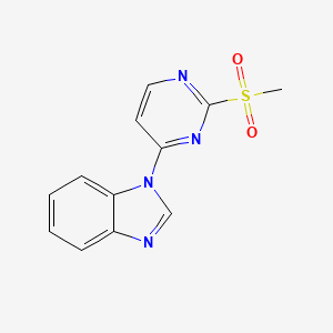 molecular formula C12H10N4O2S B8477948 2-Methanesulfonyl-4-[benzimidazol-1-yl]pyrimidine 