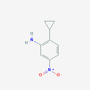 molecular formula C9H10N2O2 B8477953 2-Cyclopropyl 5-nitrobenzenamine 