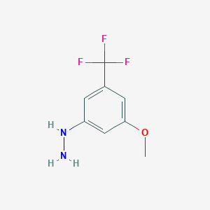 molecular formula C8H9F3N2O B8478050 Hydrazine, [3-methoxy-5-(trifluoromethyl)phenyl]- 
