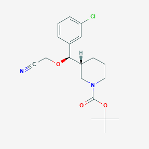 molecular formula C19H25ClN2O3 B8478125 (R)-tert-butyl 3-((R)-(3-chlorophenyl)(cyanomethoxy)methyl)piperidine-1-carboxylate 
