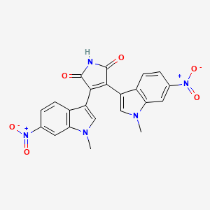 molecular formula C22H15N5O6 B8478129 3,4-Bis-(1-methyl-6-nitro-1H-indol-3-yl)-pyrrole-2,5-dione CAS No. 202806-89-1