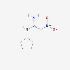 molecular formula C7H13N3O2 B8478169 N~1~-Cyclopentyl-2-nitroethene-1,1-diamine CAS No. 88954-46-5