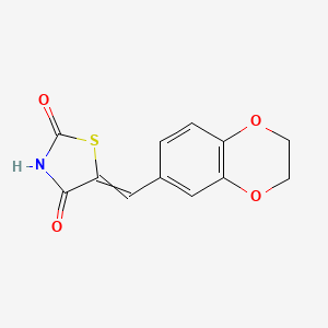 molecular formula C12H9NO4S B8478183 5-(2,3-Dihydro-1,4-benzodioxin-6-ylmethylene)-1,3-thiazolidine-2,4-dione CAS No. 184840-73-1