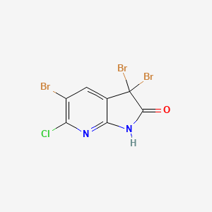 molecular formula C7H2Br3ClN2O B8478196 3,3,5-tribromo-6-chloro-1,3-dihydro-2H-pyrrolo[2,3-b]pyridin-2-one 