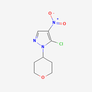 molecular formula C8H10ClN3O3 B8478217 5-chloro-4-nitro-1-(tetrahydro-2H-pyran-4-yl)-1H-pyrazole 
