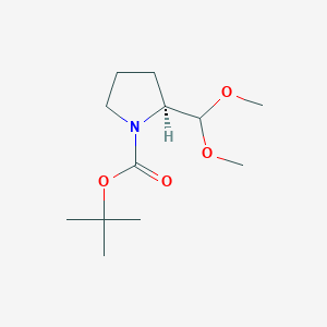 molecular formula C12H23NO4 B8478285 tert-Butyl (S)-2-(dimethoxymethyl)pyrrolidine-1-carboxylate 