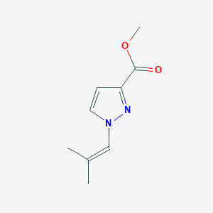molecular formula C9H12N2O2 B8478313 Methyl 1-(2-methylprop-1-enyl)-1H-pyrazole-3-carboxylate 