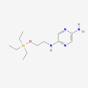 molecular formula C12H24N4OSi B8478361 N-(2-triethylsilanyloxy-ethyl)-pyrazine-2,5-diamine 