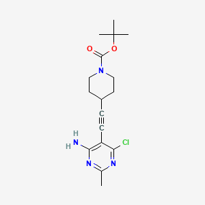 Tert-butyl 4-((4-amino-6-chloro-2-methylpyrimidin-5-YL)ethynyl)piperidine-1-carboxylate