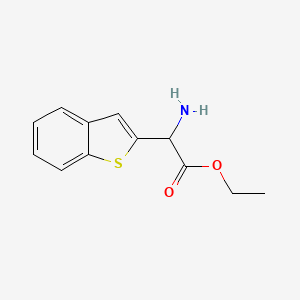 molecular formula C12H13NO2S B8478541 Ethyl 2-amino-2-(benzothiophen-2-yl)acetate 