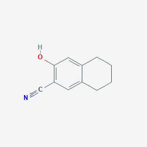 molecular formula C11H11NO B8478600 5,6,7,8-Tetrahydro-3-cyano-2-naphthol 