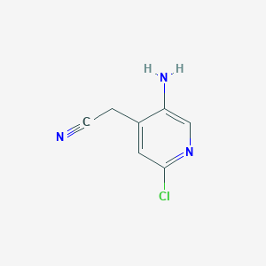 molecular formula C7H6ClN3 B8478620 (5-Amino-2-chloro-4-pyridyl)acetonitrile 