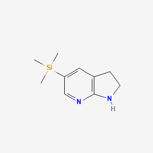 molecular formula C10H16N2Si B8478634 5-Trimethylsilanyl-2,3-dihydro-1H-pyrrolo[2,3-b]pyridine 
