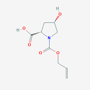molecular formula C9H13NO5 B8478654 (2S,4S)-N-(Allyloxycarbonyl)-4-hydroxypyrrolidine-2-carboxylic acid 