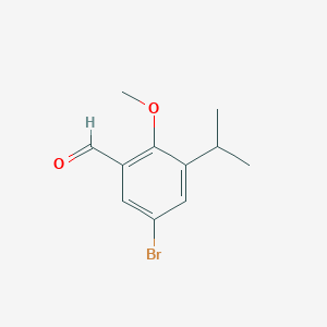 molecular formula C11H13BrO2 B8478697 5-Bromo-3-isopropyl-2-methoxybenzaldehyde 