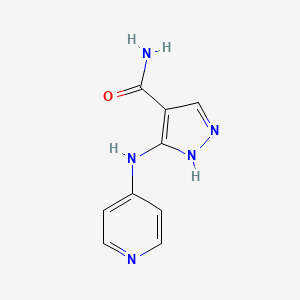 molecular formula C9H9N5O B8478700 3-(Pyridin-4-ylamino)-1H-pyrazole-4-carboxamide 