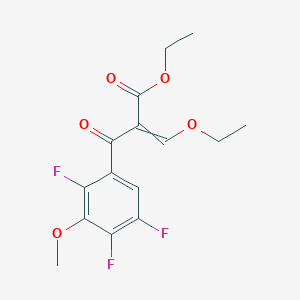 molecular formula C15H15F3O5 B8478702 Ethyl 3-ethoxy-2-(2,4,5-trifluoro-3-methoxybenzoyl)acrylate 