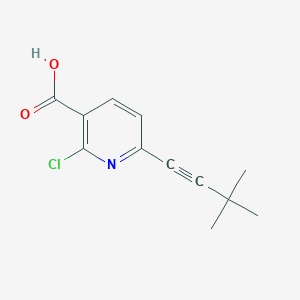 molecular formula C12H12ClNO2 B8478730 2-Chloro-6-(3,3-dimethylbut-1-ynyl)nicotinic acid 