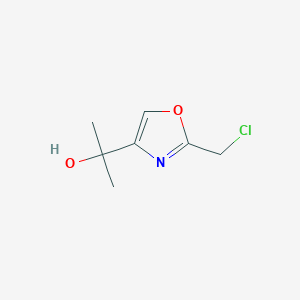 molecular formula C7H10ClNO2 B8478737 2-(2-(Chloromethyl)oxazol-4-yl)propan-2-ol 