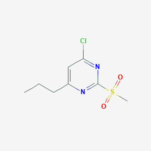 molecular formula C8H11ClN2O2S B8478771 4-Chloro-2-methanesulfonyl-6-propyl-pyrimidine 