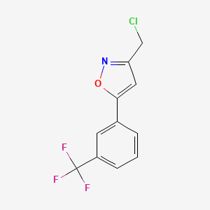 molecular formula C11H7ClF3NO B8478783 3-(Chloromethyl)-5-[3-(trifluoromethyl)phenyl]isoxazole 