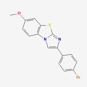 molecular formula C16H11BrN2OS B8478817 7-Methoxy-2-(4-bromophenyl)-imidazo[2,1-b]benzothiazole 