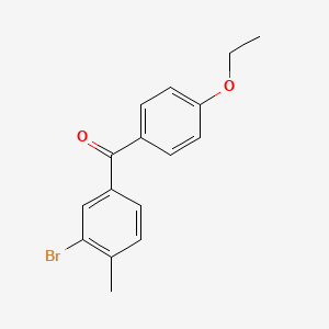 molecular formula C16H15BrO2 B8478826 (3-Bromo-4-methylphenyl)(4-ethoxyphenyl)methanone 