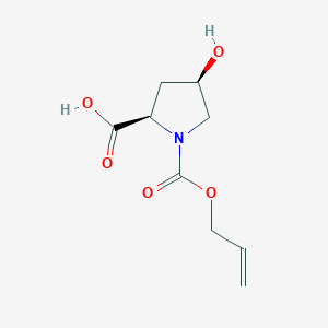 molecular formula C9H13NO5 B8478841 (2R,4R)-1-allyloxycarbonyl-4-hydroxy-2-pyrrolidinecarboxylic acid 