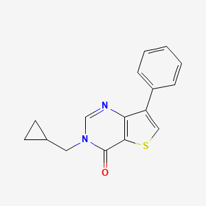 molecular formula C16H14N2OS B8478845 3-(Cyclopropylmethyl)-7-phenylthieno[3,2-d]pyrimidin-4(3H)-one 