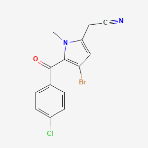 molecular formula C14H10BrClN2O B8478877 [4-Bromo-5-(4-chlorobenzoyl)-1-methyl-1H-pyrrol-2-yl]acetonitrile CAS No. 62380-93-2