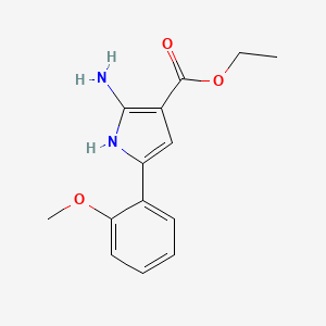 molecular formula C14H16N2O3 B8478946 2-Amino-3-ethoxycarbonyl-5-(2-methoxy-phenyl)-1H-pyrrole 