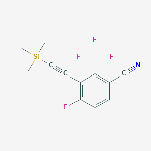 molecular formula C13H11F4NSi B8478951 4-Fluoro-2-(trifluoromethyl)-3-((trimethylsilyl)ethynyl)benzonitrile 