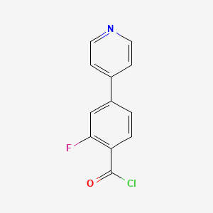 molecular formula C12H7ClFNO B8478981 2-Fluoro-4-(pyridin-4-yl)benzoyl chloride 