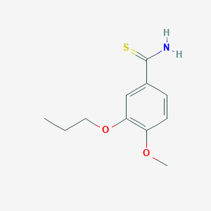 molecular formula C11H15NO2S B8479007 4-Methoxy-3-propoxythiobenzamide 